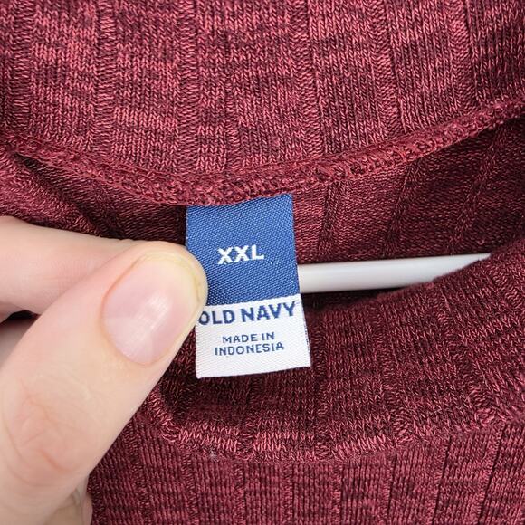 Old Navy Red Ribbed Waist Defined Turtleneck Long Sleeve Sweater Midi Dress 2XL - Picture 4 of 8